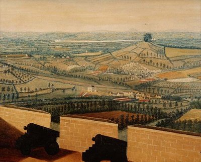 Paisaje extenso visto desde Rodborough Fort, c.1764 (detalle) de English School